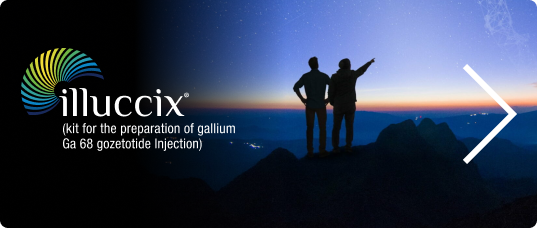 illuccix (kit for the preparation of gallium Ga 68 gozetotide injection) logo. Click to visit the illuccix website for health care professionals